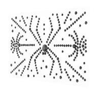 PRETYZOOM Face and Stickers Spider Halloween with Retro Dark Gem Design , Black Plastic Face Bling Decals for Easy Application and Skin-friendly Glitter Stage Performances Party