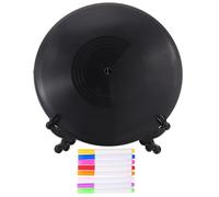 PRETYZOOM Fake Records Decoration Vintage Black Plastic Vinyl Record Table Decor with Smooth Surface DIY Graffiti Painting for Party Decorations