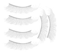 PRETYZOOM False Eyelashes with Intense Volume Festival Style White Reusable 3 Pairs Lash Strips Artificial Fiber for Party and Stage Makeup