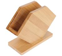 PRETYZOOM Fan-Shaped Bamboo Tissue Box Holder, Large Vertical Napkin Dispenser for Restaurant and Household Use, 13x15cm Bamboo Clip Tissue Base Desktop Napkin Rack