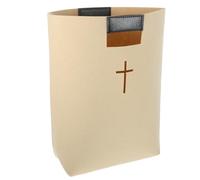 PRETYZOOM Felt Bible Tote Shopping Bag Simple Design Lightweight Portable Snap Button Closure Easy to Store Khaki Colour for Office and School Use
