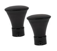PRETYZOOM Finial Modern and Install to Detach to Decoration Simple Easy Finials 2pcs Black Iron Style Caps Ends for Curtain Rod Windows