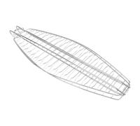 PRETYZOOM Fish Grill Basket Silver Barbecue Grill Basket with Hook, for Outdoor Barbecue Non-stick Iron Mesh Tool Preventing Food Falling through Grates, Easy to Use for Cooking Fish