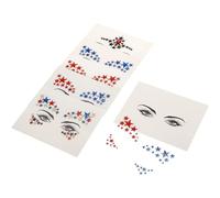 PRETYZOOM Five-pointed Star Face Stickers Rhinestone Eyes Decals 6pcs DIY Decorative Makeup Stickers for Festival Party Halloween Body Art Random Style