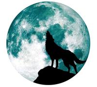 PRETYZOOM Fluorescent Moon Wall Sticker Glow in The Dark PVC Luminous Powder Halloween Edition Decal for Halloween Party and Masquerade Home Decor