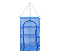 PRETYZOOM Foldable Hanging Drying Net Basket, 4 Layers Nylon Mesh with Iron Wire, Blue, for Vegetables and Meat, Small Kitchens and Outdoor Dehydrating