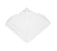 PRETYZOOM Foldable White Food Mesh Cover Dome with Solid Support, Gauze Material Kitchen Food Protector for Outdoor Barbecues and Camping Supplies
