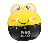 PRETYZOOM Frog Shaped Mechanical Kitchen Timer Yellow ABS Countdown Tool for Baking Cooking and Student Time Management