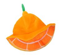 PRETYZOOM Funny Plush Orange Hat Halloween Party Costume Lightweight Fruit Headwear Accessory for Adults Comfortable Fit Festive Photo Prop for Birthday Easter Celebration