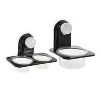 PRETYZOOM Gecko Feeding Ledge with 2 Sets Food and Water Bowls, Plastic Reptile Feeder for Snakes Lizards Spiders Iguanas Daily Hydration