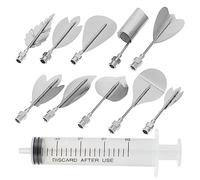 PRETYZOOM Gelatin Jelly Art Tools Stainless Steel Pudding Syringe Nozzles for Cake Flower Decorating Pastry Molds