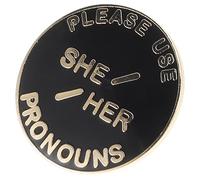 PRETYZOOM Gender Identity Label Pin She Her Brooch Button Badge Lightweight Comfort for Women Workplace Fashion Holiday Brooch Pin