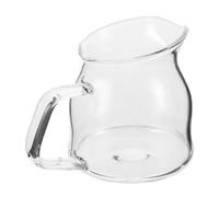 PRETYZOOM Glass Milk Pot Small Heat-Resistant Boiling Pitcher with Handle for Coffee Tea and Sauce Milk Warmer Creamer Cup