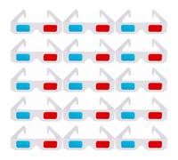 PRETYZOOM Glasses 3d and Foldable Three-dimensional Film Lightweight Games Viewing Paper 40pcs Anaglyph Comfortable for Birthday and Holiday