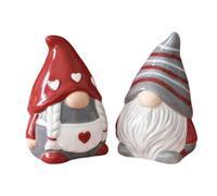 PRETYZOOM Gnome Salt and Pepper Shaker Set 3.35 x 2.40 x 2.16 Inches Ceramic - Space-Saving for Small Kitchens, Easy-Pour Seasoning Dispenser - for Dining Table, Cooking Enthusiasts, Christmas Gift