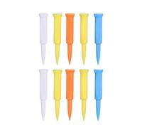 PRETYZOOM Golf Accessories 10Pcs Mixed Color Plastic Tees with Flat Top for Course Play and Skill Improvement