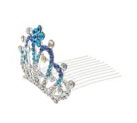 PRETYZOOM Gradient Rhinestone Hair Comb Crown for Women Lightweight Crystal Tiara Hair Accessory for Wedding Prom Birthday and Special Occasions Alloy with Dazzling Design