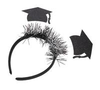 PRETYZOOM Graduation Cap Headband Silver Star Party Supplies Doctor Hat Headdress Hair Decoration for Ceremony Photo Baccalaureate Gown Accessory