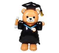 PRETYZOOM Graduation Foil Bear Balloons 2025 Grad Cap Balloon Inflatable Animal Decorations for