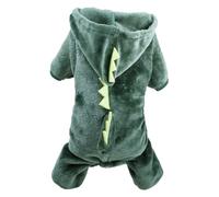 PRETYZOOM Green Dinosaur Hooded Dog Coat for Puppies, Comfortable Synthetic Material Pet Garment with Wearable Design, for Costume Parties and Outdoor Use