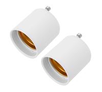 PRETYZOOM Gu24 to E26/E27 Light Socket Adapter Converter, 2Pcs Two-Prong Bulb Adapters with Easy Setup for Commercial and Household Use