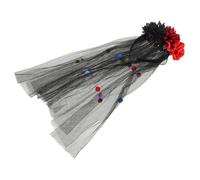 PRETYZOOM Halloween Ghost Bridal Headband with Floral Skull Veil Mesh Lightweight Gothic Party Hair Accessory for Halloween Day Dead Cosplay Carnival and Dance Events