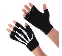 PRETYZOOM Halloween Half Finger Glove Skull Bone- Gloves Glow in The Dark Skeleton Hoodie Skeleton Hand Finger Knit Gloves Ou Hoodies for Men Fingerless for Men Luminous Man