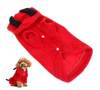 PRETYZOOM Halloween Plush Devil Pet Costume for Puppy, Adorable and Comfortable Red Three-dimensional Pet Clothes Suitable for Outdoor Activities and Photo Taking