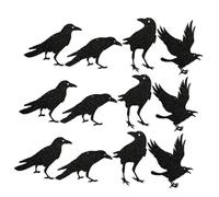 PRETYZOOM Halloween Theme Pendant 32pcs Halloween Crow Ornament Hanging Black Crow Paper Cutouts Haunted House Raven Bird Gothic Ornaments for Party Decorations