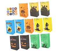 PRETYZOOM Halloween Treat Bags Candy Packaging Bags Halloween Paper Candy Bag Sticker for Shower for Party and Snack Packing