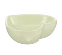 PRETYZOOM Hamster Feeding Bowl Ceramic Heart Shape Non-Tip Green Compact Food Tray for Small Pets Such As Guinea Pigs and Rabbits