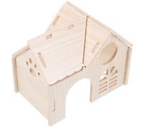 PRETYZOOM Hamster Wood House Wooden Hamster Hideouts Quiet Design Beige Wood Material for Daily Life Decoration Suitable for Small Pets