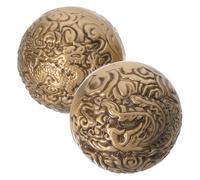 PRETYZOOM Hand Exercise Balls Vintage Style 2pcs Brass for Finger Dexterity Enhancement and Grip Strength Training, 500g round Hand Fitness Equipment for Relaxation and Family Fun