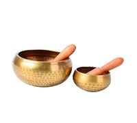 PRETYZOOM Handcrafted Tibetan Singing Bowl 10.5cm x 10.5cm x 5cm Copper Meditation Bowl for Mindfulness and Chakra Healing with Mallet for Yoga and Meditation