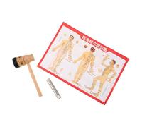 PRETYZOOM Handheld Moxibustion Box Wooden Metal Ergonomic Moxa Holder with Pusher and Acupuncture Point Chart for Travel and Work, Beginners and Professionals