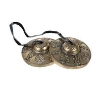 PRETYZOOM Handmade Pure Cymbals Bell Yoga Meditation Percussion Instrument White Eight Auspicious Patterns