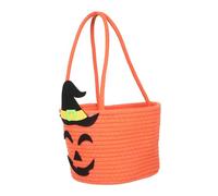 PRETYZOOM Handwoven Halloween Candy Pouch Tote Bag with Handles Festive Basket for Trick Treating and DIY Party Favor Supplies Vibrant Colors Heavy-duty Halloween Handbag