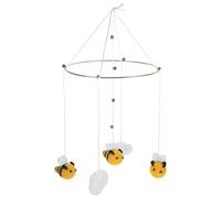 PRETYZOOM Hanging Ornament for Indoor Scene Decor Nordic Style Bee and Cloud Motif with Metal Ring and Woolen Yarn, Easy to Decorate and Comfortable Hand Touch