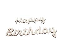 PRETYZOOM Happy Birthday Wood Words Wall Sticker Birthday Party Decor for Wall Wood Letter Cutouts Scenario