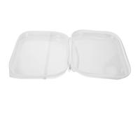 PRETYZOOM Hard Shell Zipper Travel Organizer Bag for Toiletries Makeup and, Medium White Pet Plastic Storage Case 25x20x5cm, Portable Cosmetic and Stationery Accessories Holder