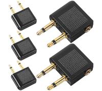 PRETYZOOM Headphone Design Airplane Dual Male 5pcs Adapter Plug Audio Jack Connector Portable Ergonomic Suitable for Flight Entertainment and Home Use