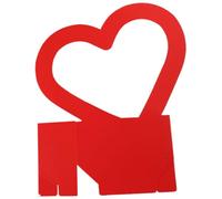 PRETYZOOM Heart Shaped Flower Packing Box Made of Paper with Fine Workmanship and Handheld Design, Elegant Red Floral Box for Small Chrysanthemums and Roses at Birthdays and Festivals
