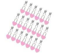 PRETYZOOM Heart Shaped Mini Keyed Padlocks Lightweight Alloy and Plastic Locks 20 Sets with Key for Travel, School Bags, and Graduation Gifts