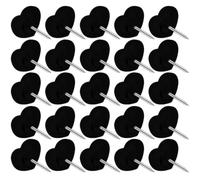 PRETYZOOM Heart-shaped Push Pins Black Abs Thumb Tacks 1 Box Wear-resistant Map Tacks for Marking Locations in Geography Lessons and Office Use