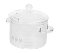 PRETYZOOM Heat Resistant Glass Stockpot with Double Handles and Lid Multi Functional Stewing Pot for Home Cooking Borosilicate Glass Noodle and Soup Cooker