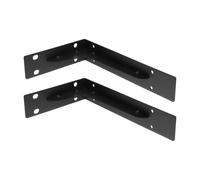 PRETYZOOM Heavy Duty Black Triangle Brackets 2Pcs for Wall Mounted Floating Shelves and Corner Brace Support
