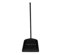 PRETYZOOM Heavy Duty Iron Dustpan with Long Handle for Debris and Fruit Peels, Sturdy Material and Smooth Edged Construction, Portable Design for Garage and Large Kitchen Cleaning Tasks