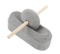 PRETYZOOM Heavy Duty Manual Stone Mill Mortar and Pestle Set Crushing Bowl for Grinding Seeds Spices Garlic with Stable Sturdy Construction and Easy to Clean Design for Traditional Chinese