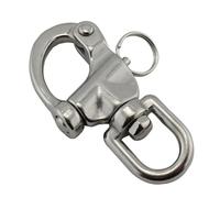 PRETYZOOM Heavy Duty Stainless Steel Eye Type Swivel Snap Shackle with Spring Ring, 304 Stainless Steel Bow Shackle for Outdoor Lifting, Fishing, and Rigging Applications