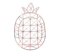 PRETYZOOM Hollow Iron Pineapple Shape Fruit Vegetable Storage Basket with Decorative Design Rose Gold Kitchen Countertop Snack Organizer Tray